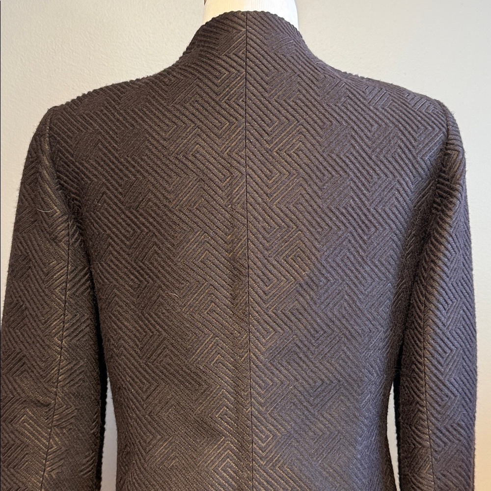 Talbots Brown Textured Blazer Jacket Size 8 Structured Career Classic - Picture 5 of 8